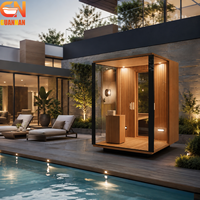 Cabine de sauna préfabriquée, sauna intérieur modulaire de luxe, design moderne en bois et verre pour usage résidentiel et commercial