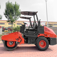 Matériel de construction : Mini-compacteur routier diesel ou essence de 3, 4, 5 ou 6 tonnes, rouleau compresseur autoporté pour asphalte avec pneus en caoutchouc