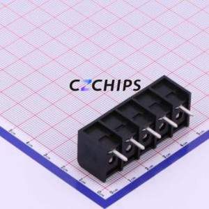 DBT50B-9.5-5P-BK-P Barrier Terminal Block Through hole Component (THT),P=9.5mm Connector Three Sides 9.5mm 1x5P Edge Pin - Product Image 2