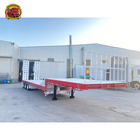 Semi-remorque plateau bas profil 60T 3 essieux personnalisée d'occasion avec suspension pneumatique, norme australienne KCV, remorque JOST 28T externe 12