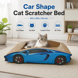 Griffoir pour chat créatif 2026 en forme de voiture de sport <span class=keywords><strong>Lamborghini</strong></span>, lit et maison de luxe pour chat en carton ondulé - Product Image 1