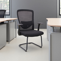 Chaise de bureau à dossier fixe, base en maille, sans roulettes, chaise de bureau, chaise de salle de réunion, prix bas