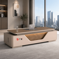 Bureau de direction moderne avec prise de courant intégrée, serrure à code sécurisée, grand espace de rangement pour bureau de direction
