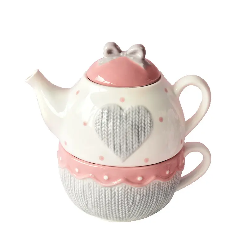 Ceramica di prua In ceramica Set di teiera con grande capacità di tazza In stile americano pentola e tazza da tè In uno accessori per il tè