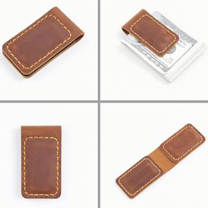 Vintage Leather Money Slim Portable Cash Clip Multifunctional Foldable Magnetic <b>Bookmark</b> - Product Image 6