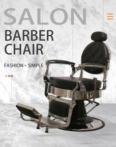 Chaise de salon professionnelle vintage haut de gamme pour hommes, inclinable, rotation à 360 degrés, réglable en hauteur, en cuir synthétique, pour barbier - Product Image 6