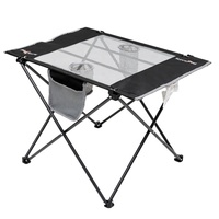 Table de camping pliable en tissu Core, compacte et légère, avec porte-gobelet et poche latérale pour pelouse/extérieur