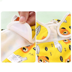 حفاضات قطنية جديدة للأطفال بفتحات مزدوجة للساق، أغطية حفاضات مقاومة للماء للمواليد الجدد، سراويل تدريب مانعة للتسرب مع خطاف وحلقة - Product Image 4