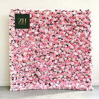 Faltbare Realistische Seiden-Rosen und Hortensien Blumenwand für Hochzeitsfotografie-Hintergrund