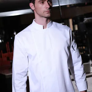 CHECKEDOUT, gran oferta de alta calidad, manga larga, cuello alto, restaurante, hotel, Cocina, Bar, chef, cocinero, uniforme, abrigo, chaqueta