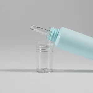 Tubo de aperto cosmético macio personalizado para reparar gel rosto olho soro longo bocal claro cap tubo 20ml 30ml