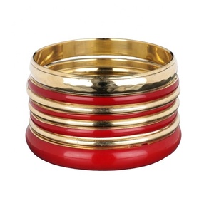 Treading Bangle <b>Set</b> High Quality <b>Cheap</b> Prices Brass Metal Bangle <b>Set</b> for Girls Metal <b>Jewelry</b> for Woman and Girls - Product Image 4