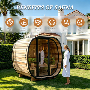 Sauna de Barril de Cedro Rojo del Sudeste Asiático, Panorámica, con Certificación CE, WiFi Inteligente, 220V, Resistente a Termitas y a la Corrosión, DDP, para Villas y Resorts con Techo - Product Image 2
