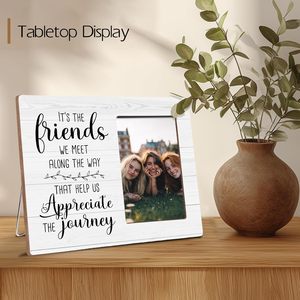 Cadre <span class=keywords><strong>photo</strong></span> en bois DIY pour l'amitié avec fente rotative pour photos et support réglable, format 4x6, pour affichage sur table - Product Image 4