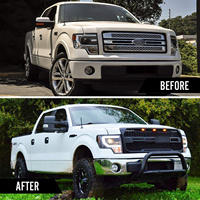 LUMA Accessories Truck Parts Noir ABS Plastic Car Bumper Grill Replacement Fit for 2009-2014 Ford F150
