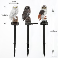 Lampe solaire LED d'extérieur en forme de hibou, étanche IP65, 6V DC, en plastique, CRI80, détachable, à 360°, pour décoration de jardin et allée