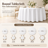 Nappe de table ronde en polyester imperméable sur mesure pour événements, mariages et fêtes