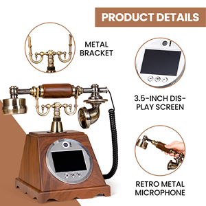 โทรศัพท์สมุดเยี่ยมชมวิดีโอแบบย้อนยุค 1080P, สินค้าใหม่พร้อมส่งเร็ว สมุดเยี่ยมชมแบบเสียง, โทรศัพท์โบราณสำหรับงานแต่งงานและงานปาร์ตี้ - Product Image 4
