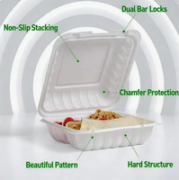 Boîte alimentaire jetable à clapet articulé en MFPP/PP pour micro-ondes, idéale pour les repas à emporter, les hamburgers, les sandwichs et les salades