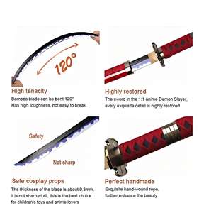 سيف شيطان تنكري ، سيف خشبي ، سيف خشبي ، سيف أنمي كاتانا بحجم كبير - Product Image 6