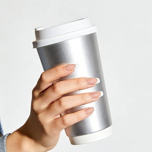 Vasos de Papel Kraft Plateados con Impresión Offset Personalizada, Vasos de Café de Doble Pared Aislados para Bebidas Calientes, Espresso, Café, Venta al por Mayor - Product Image 4