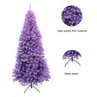 Usine en gros populaire violet 7.5 FT arbre de Noël en PVC artificiel pour la décoration intérieure