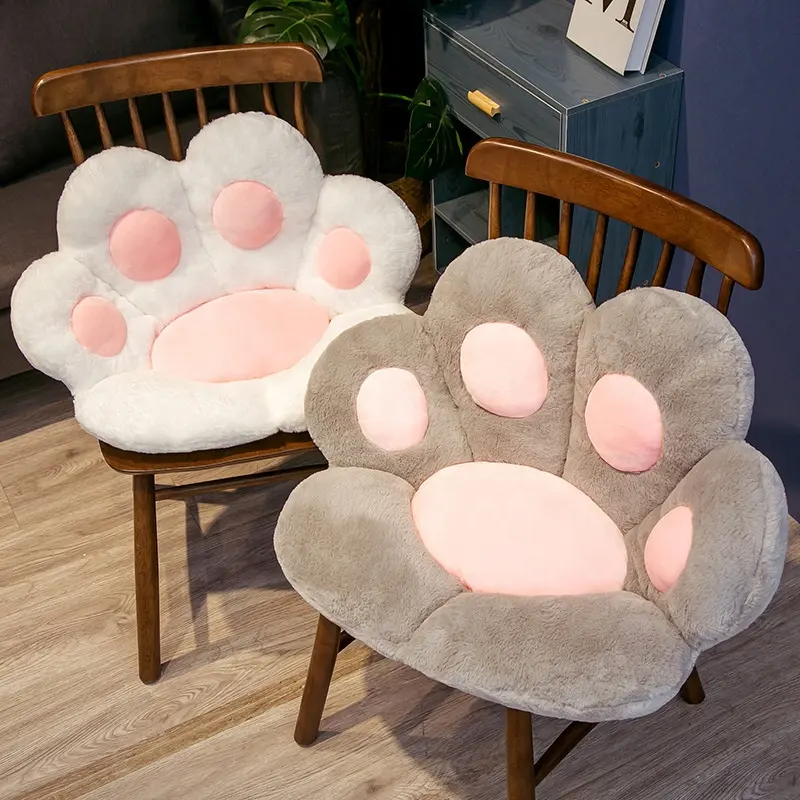 DIHAO Cat Paw Pillow Animal Seat Cushion Stuffed Small Bear Plush Sofa Indoor Floor Home Chair Decor Winter Children Gift