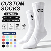 Chaussettes en coton premium pour hommes, chaussettes à logo tricoté, chaussettes élastiques pour usage quotidien, chaussettes athlétiques anti-odeurs, chaussettes épaisses personnalisées