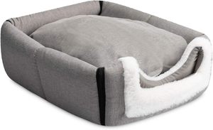 Factory Direct Custom Low MOQ Luxury High Quality Solid Grey Plush <b>Cat</b> Cave <b>Sleeping</b> Bed with Carton Packing for Indoor <b>Cats</b> - Product Image 4