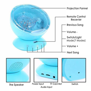 Lámpara de luz nocturna con Control remoto, proyector de olas oceánicas con temporizador, 8 modos de iluminación - Product Image 6