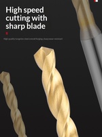 Foret standard en acier rapide à tige droite pour métallurgie des poudres, non centré, ultra-dur, en acier au tungstène et titane, pour perçage