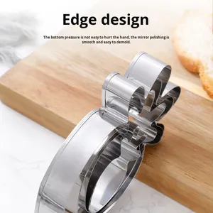 4-Mảnh Tùy Chỉnh Thép Không Gỉ Thỏ Đầu <span class=keywords><strong>Cookie</strong></span> Khuôn Set Cà Rốt Thỏ Cắt Cho DIY Biscuit Baking Công Cụ - Product Image 4