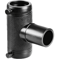 Raccord en T égal en PEHD par électrofusion 75 mm haute pression SDR11/13.6/17 noir certifié ISO moulé par injection personnalisable