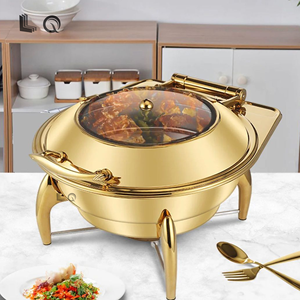 Calentador de Comida Tipo Concha de Almeja de Acero Inoxidable de Alta Gama y Duradero, con Capacidad de 9L/6L, con Estufa de Alcohol para Hoteles y Restaurantes - Product Image 3
