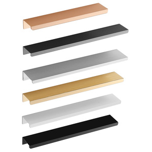 Puxador de armário longo de alumínio invisível para móveis, alça de cozinha com borda de dedo escondida para armários - Product Image 5