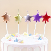 Hot Selling 1-teiliges Set Metallic Star Shaped Paraffin Wax Geburtstags torte Kerze für Hochzeits-und Weihnachts dekorationen