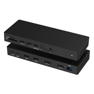 14 in 1 Thunderbolt 4 USB C Docking station 4K Vierfach-Display-Hub USB C bis 2 HD-MI 2 DP Ethernet SD TF PD USB-C 3, 1 3,5mm