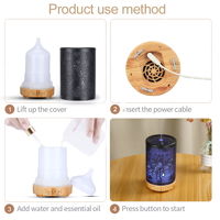 Diffuseur d'arômes en fer à motif de perroquet de 100 ml avec lumière LED et minuterie 30s/1h/2h