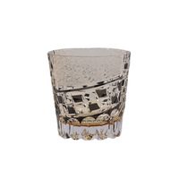 Verre à whisky japonais Edo Kiriko sculpté à la main, vintage, réutilisable, motif dragon noir, grain de bois, capacité 300 ml, coffret cadeau unisexe