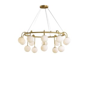All Copper Round Chandelier 9 12 15 Head <b>LED</b> <b>Light</b> For Living Room Bedroom Study Villa Modern Design - Product Image 5