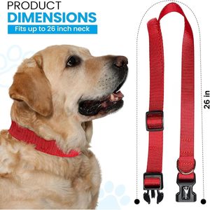 ปลอกคอสุนัขแบบปรับได้ Gracie To The Rescue รุ่นทดแทน สีแดง ทำจากไนลอน สำหรับฝึกสุนัข - Product Image 3