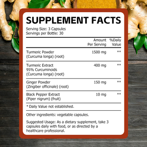 Best Selling Turmeric Curcumin Ginger with Black Pepper Extract Ginger Powder Capsules <b>2060</b> MG Premium Supports Joint Comfort - Product Image 2