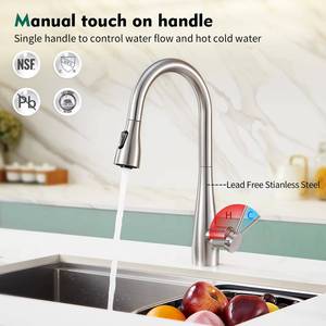 Faucet Factory Sells Hot and Cold Taps Sensing Stainless Steel 304 Pull Down Kitchen Faucets Sink Mixer - Product Image 2