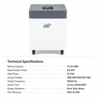 Système de stockage d'énergie solaire domestique tout-en-un NK005A 51,2 V 48 V avec onduleur 6 kW et batterie LifePo4 15 kWh 300 Ah