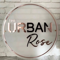 Enseigne LED de Salon en Acrylique Haute Qualité, Panneau Mural Lumineux Personnalisé, Lettres de Logo 3D Personnalisées, Plaque Circulaire, Enseigne Commerciale