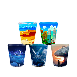 Tazza piccola trasparente in vetro da 1.5 once di vetro stampato stampato di alta qualità - Product Image 5