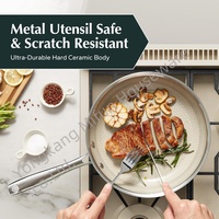 Set Panci Stainless Steel Modern Berkualitas Tinggi 3 Buah, Cocok untuk Kompor Induksi, Lapisan Anti Lengket, Tutup Kaca untuk Daya Tahan Lama
