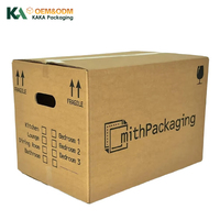 Maßgefertigte Umzugskartons aus Wellpappe mit Griffen, Wellpappe-Versandboxen für Unternehmen, Aufbewahrung und Verpackung von KAKA