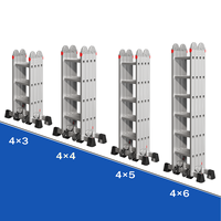 Échelle pliante multi-positions réglable de 10 mètres, conforme à la norme EN131, en aluminium, pliable, facile à ranger, 4x9
