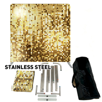Stand Backdrop Aluminium untuk Pajangan Dinding Bunga, Stand Display untuk Pernikahan, Pertunangan, Pesta, Pemotretan, 8Ft, Kain Tension Lurus